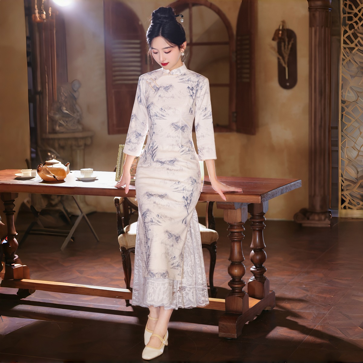 艳莲2024新款高腰A字大裙