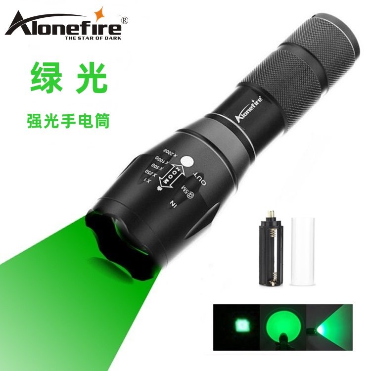绿光手电筒调焦聚光远射户外家用手电筒