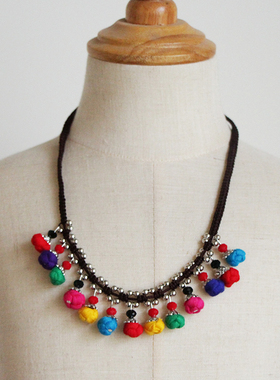 云南大理丽江民族风手工球球项链