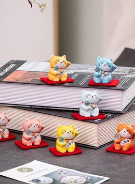 新款Zakka日式杂货 招财猫 纳福招财猫咪陶瓷摆件车载摆件