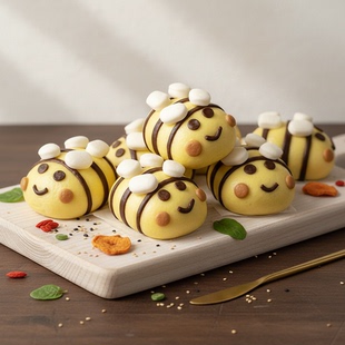嗡嗡小蜜蜂奶黄包20个 速冻面食儿童卡通包子美味早餐点心半成品