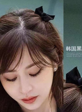 秋冬新款王心凌同款黑色丝绒蝴蝶结发抓小号侧边刘海夹公主头抓夹