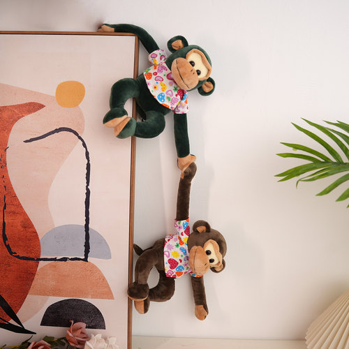 可磁吸长臂挂猴公仔小猴子玩偶