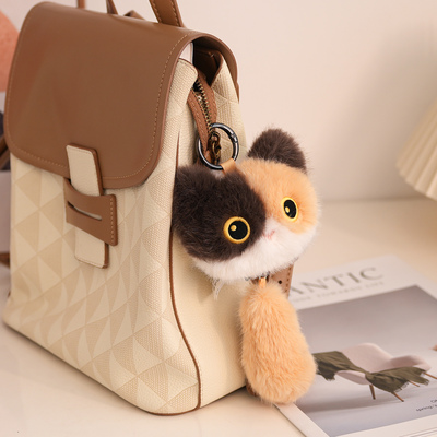 小黑猫咪尾巴毛绒挂件