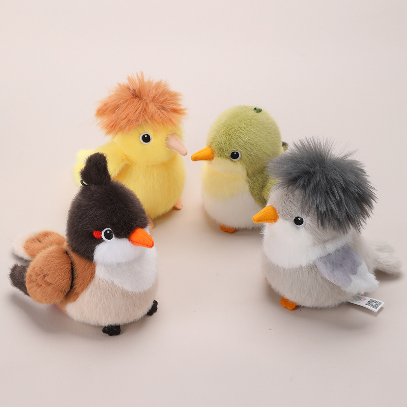 仿真磁吸小鸟玩偶挂件毛绒玩具公仔鹦鹉金丝雀钥匙扣书包小挂饰