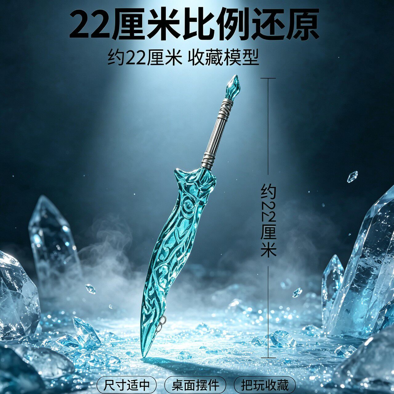 艾尔登法环游戏周边武器模型全金属工艺品玩具结晶小刀22CM兵器