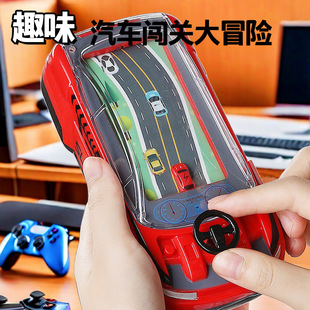 儿童赛车闯关大冒险手掌上电动游戏机玩具男女孩模拟开车跨境批发