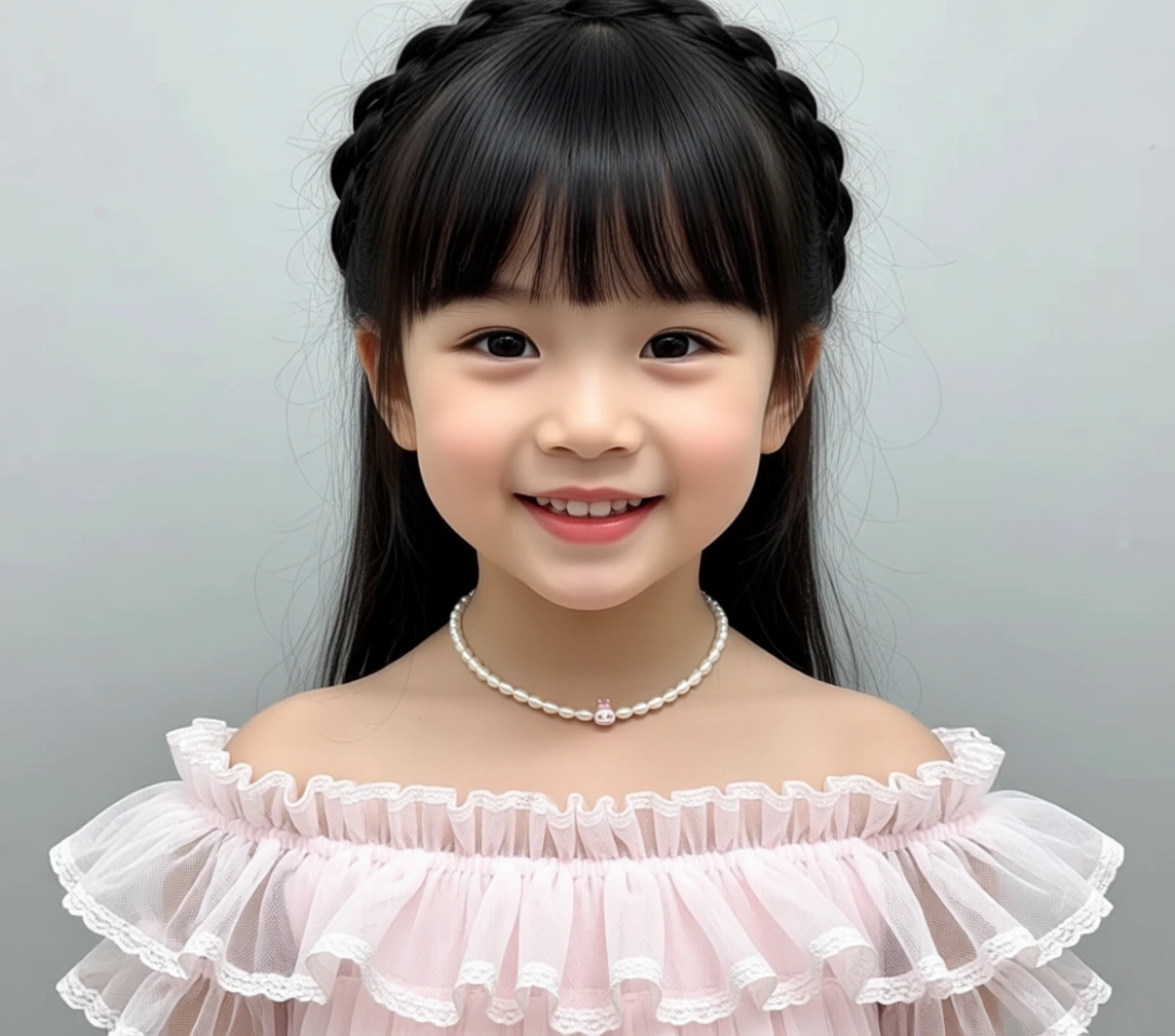 儿童珍珠项链女童生日宴会主持人超仙白色纯银兔子锁骨链公主配饰