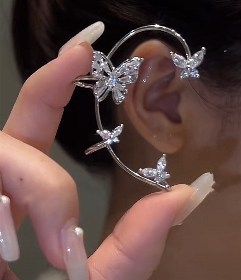 超仙蝴蝶精灵耳环气质耳饰无耳洞耳夹小众轻奢耳挂网红女耳骨儿童