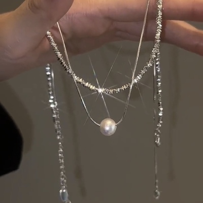双层碎银项链配饰细链女