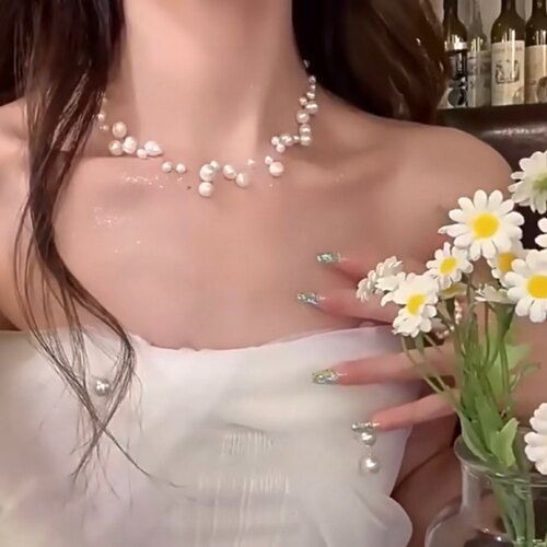 ins风叠戴珍珠choker 学生党平价高颜值项链 项圈女 时尚叠戴配饰 - 封面