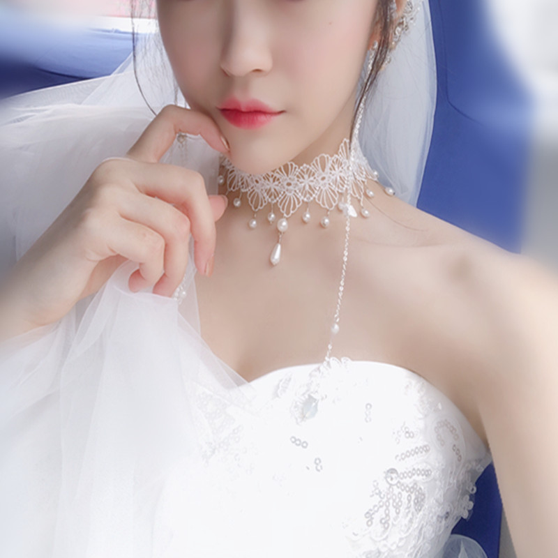 2024新娘结婚脖子饰品蕾丝