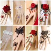 饰女 儿童装 手链戒指一体链二次元 手链哥特复古洛丽塔配饰个性