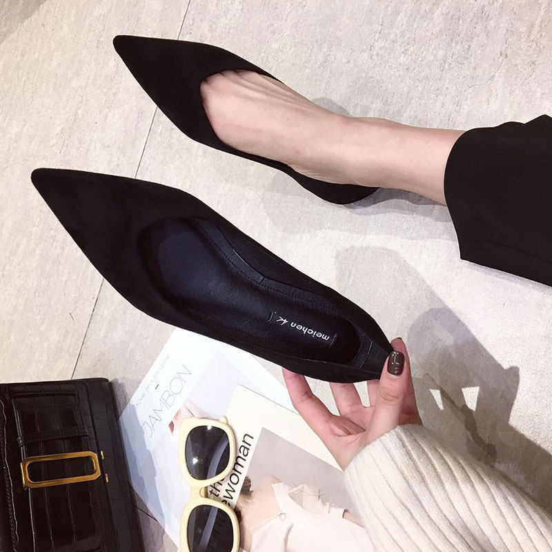 Hong Kong counters 2019 spring and autumn new pattern Tip Flat bottom Single shoes Shallow mouth Flat shoes Versatile Flat heel Work shoesin the Women's Shoes, Low shoes  category - from Buy2taobao.com to provide professional Taobao agent buy service