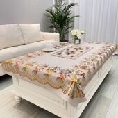 新款 烫金桌布免洗防油防水防烫餐桌布长方形家用客厅欧式 茶几台布