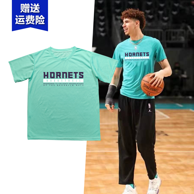 篮球运动短袖T恤美式弹力训练湖人篮网出场投篮服透气吸汗速干男