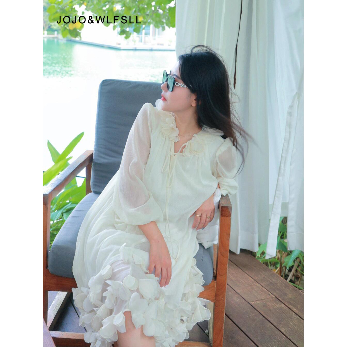 JOJOWLFSLL法式名媛风长袖连衣裙2026春季新款甜美花瓣设计感裙子,女装/女士精品,连衣裙,淘宝优惠券,粉丝福利购,淘宝优惠卷