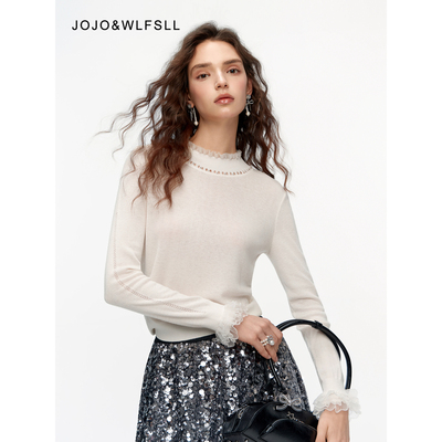 深圳南油高端女装25秋冬新款法式白色打底衫长袖高领绵羊毛针织衫