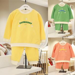 代购 Agabang阿卡邦韩国童装 24春男女童运动套装 黄色休闲两件套