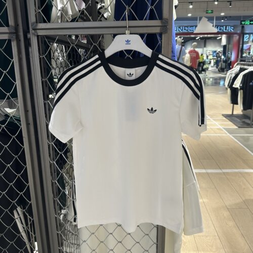 阿迪达斯三叶草正品条纹短袖T恤