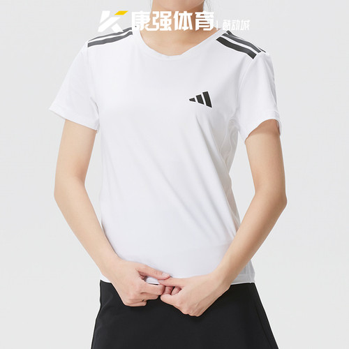 阿迪达斯女装2026新款梭织速干健身训练透气运动短袖T恤JX1869