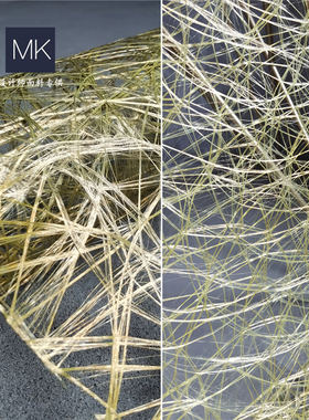 服装肌理布 三宅一生 黄金色鸟巢错乱 diy设计造型塑性镂空面料布