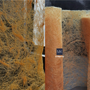 泛黄色枯黄藤编织错乱网复古草布再生纤维时尚服装设计师创意布料