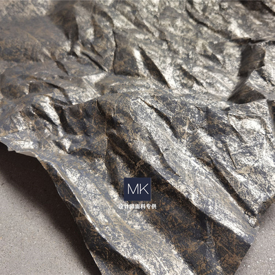 质感设计暗调擦金褶皱肌理纸布料 设计师diy创意个性服装外套面料