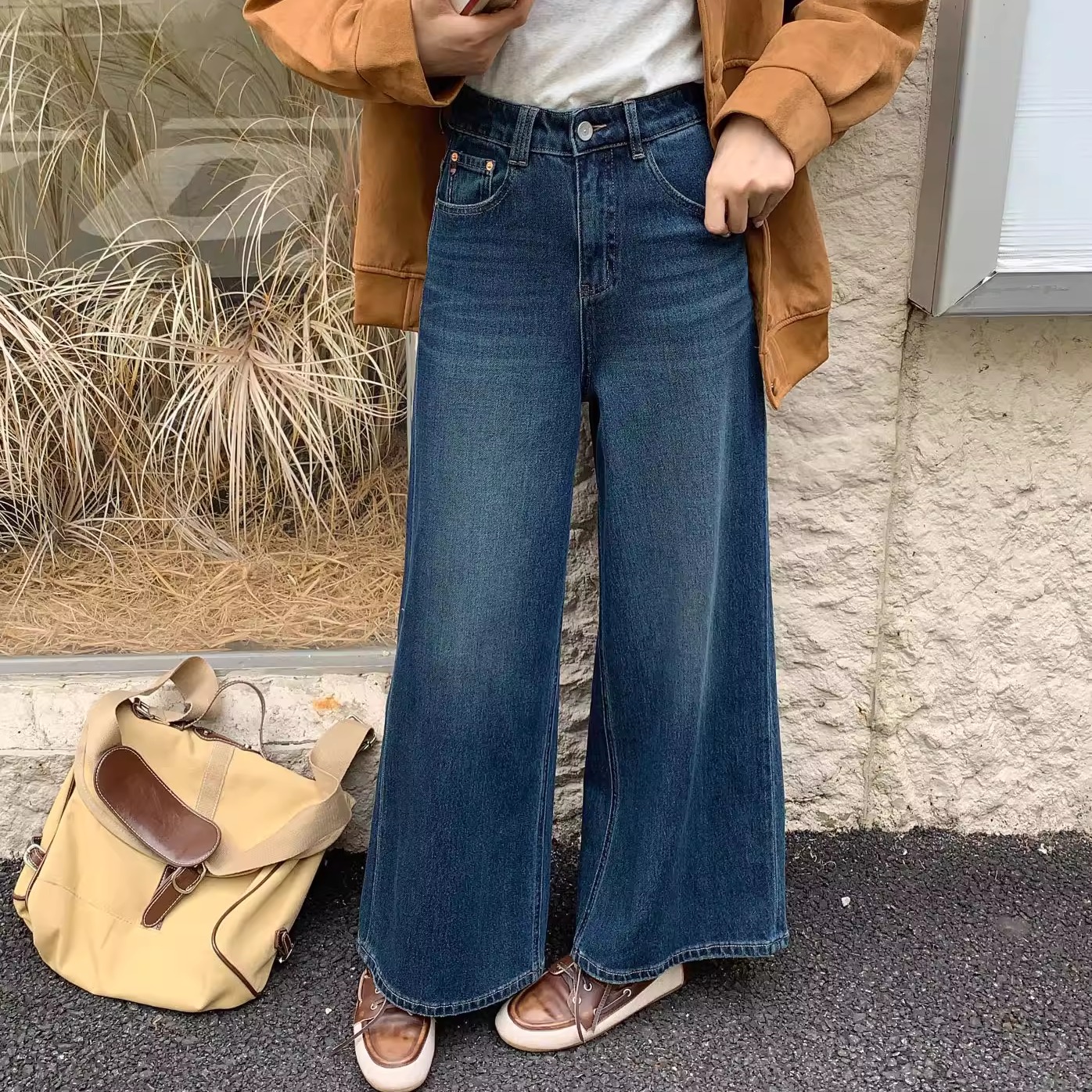 2025秋小松菜新款10分直筒阔腿裤