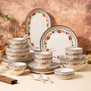 饭碗家用陶瓷2025新款 创意自由组合搭配碗筷碟子 盘子菜盘碗碟套装