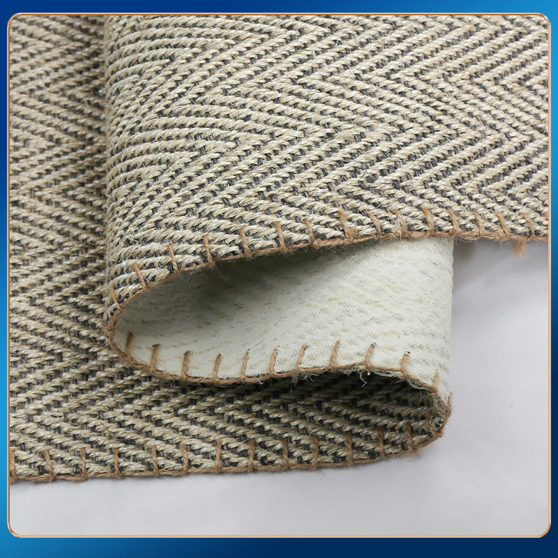 剑麻地毯黄麻羊毛鱼骨纹手工锁边布包边日式中式卧室地毯
