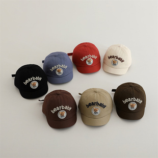 立体小熊宝宝帽子春秋可爱男童鸭舌帽3岁婴幼儿棒球帽女童遮阳帽