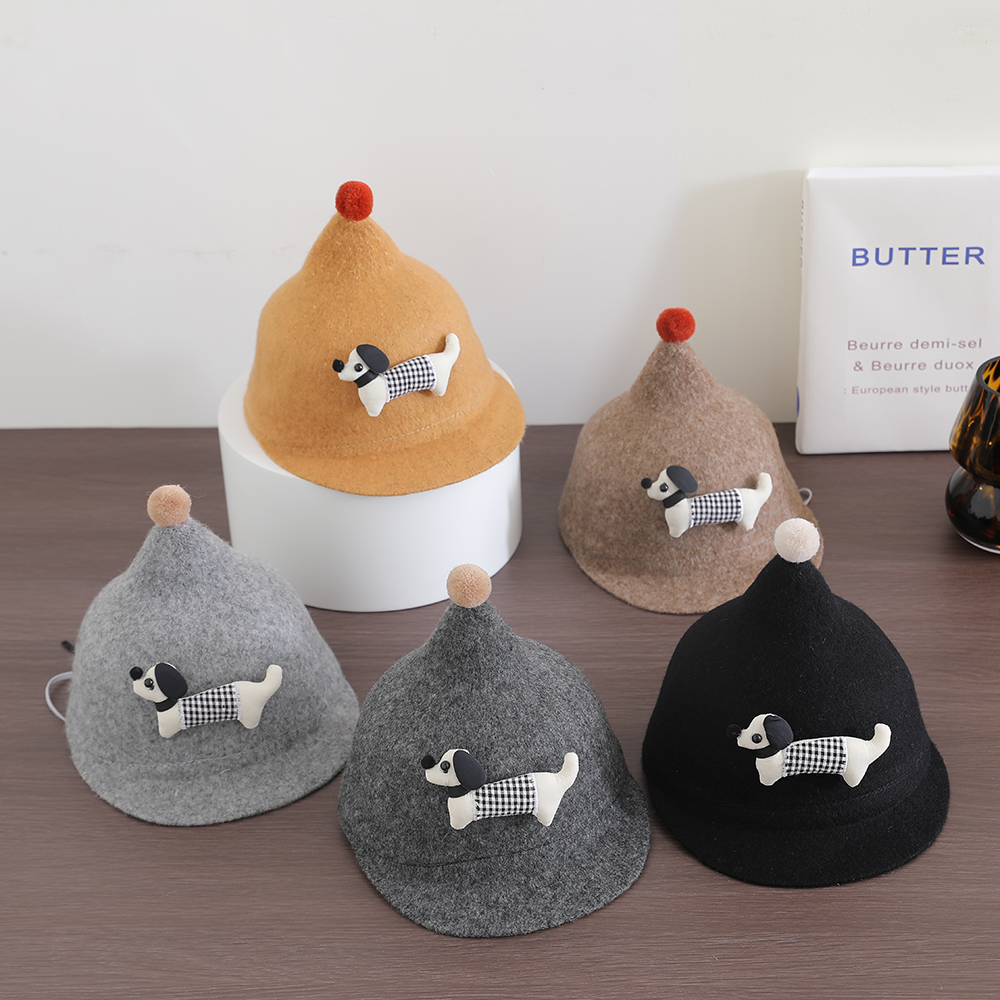 宝宝超好看帽子可爱小狗秋冬鸭舌帽豆丁帽婴幼儿奶嘴帽羊绒马术帽