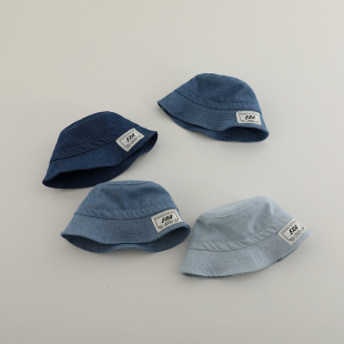 牛仔儿童渔夫帽春秋薄款宝宝遮阳帽婴儿盆帽洋气时尚男童太阳帽子