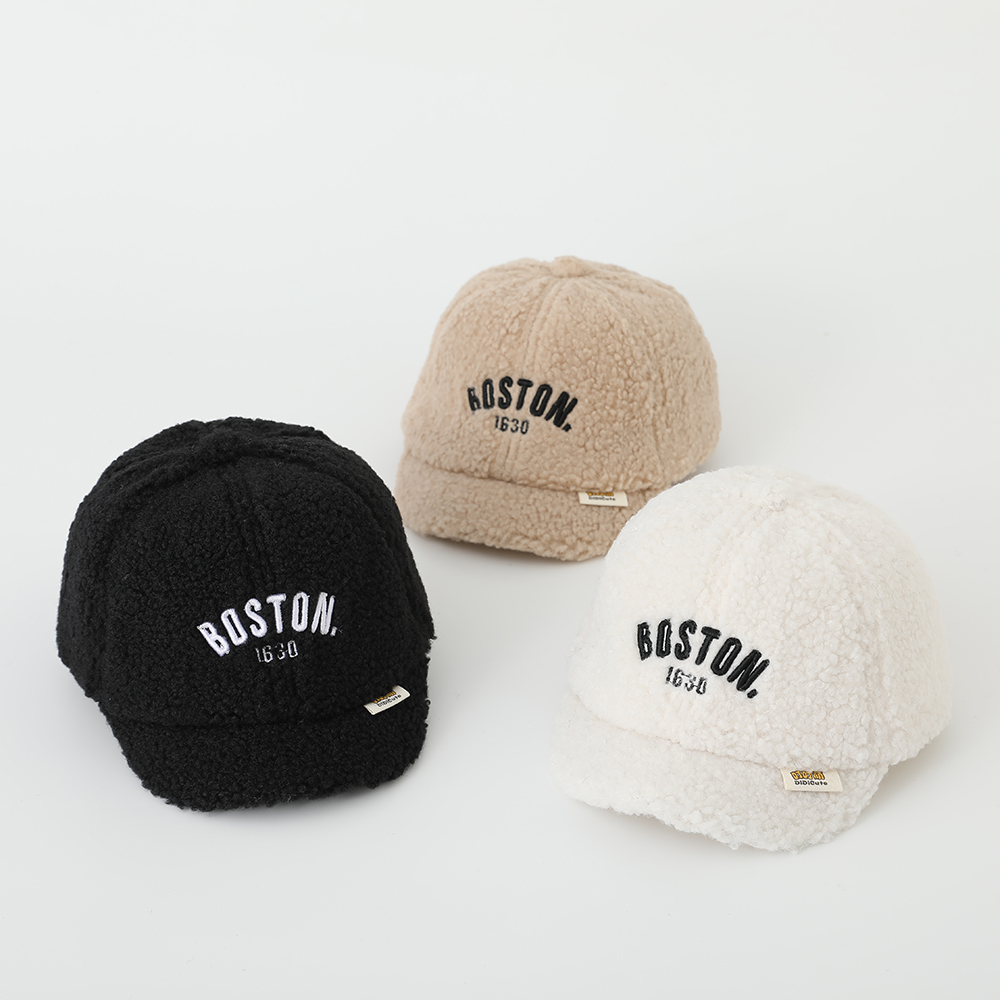 boston儿童帽子羊羔绒