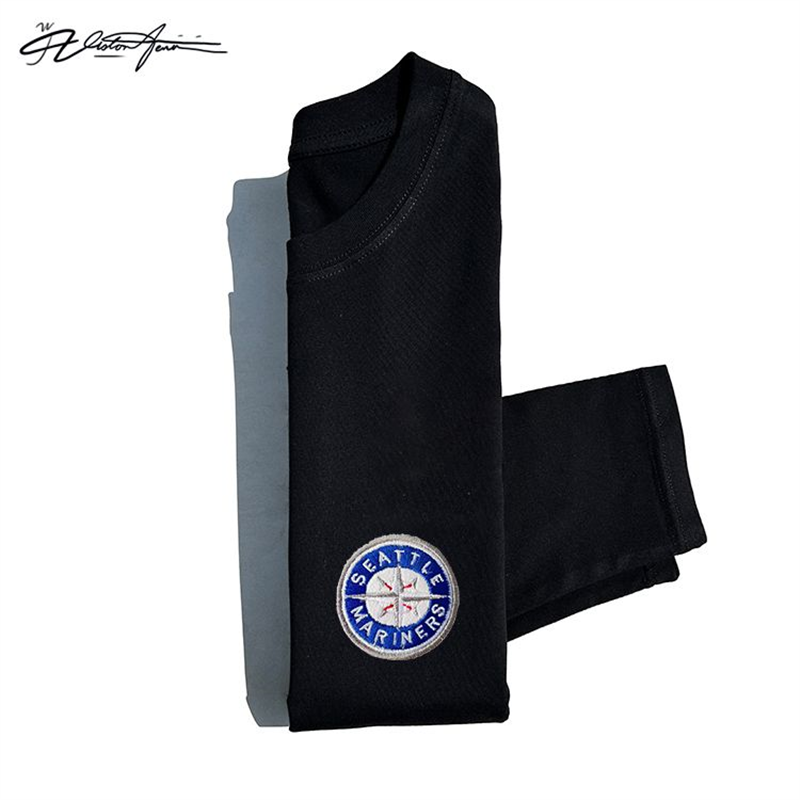 【刺绣】西雅图水手棒球联赛队标刺绣长袖T恤打底衫夏季百搭春秋