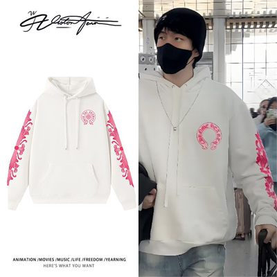 王楚钦南京乒超联赛出征同款印花连帽卫衣男女同款秋冬加绒