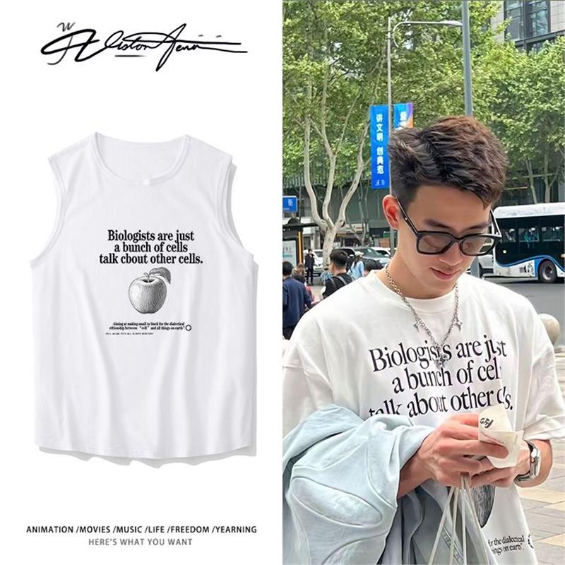 王昶羽毛球双打夺冠同款印花粉丝应援无袖背心坎肩男女同款夏