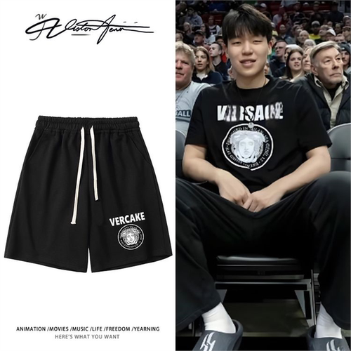 美国篮球联赛开拓者队杨瀚森同款印花粉丝应援短裤夏季宽松休闲