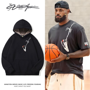 湖人詹姆斯圣诞大战杜兰特同款粉丝应援连帽卫衣男女同款百搭