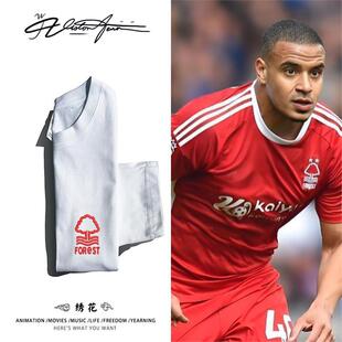 【刺绣】欧洲足球联赛诺丁汉森林刺绣队标刺绣应援长袖T恤打底衫