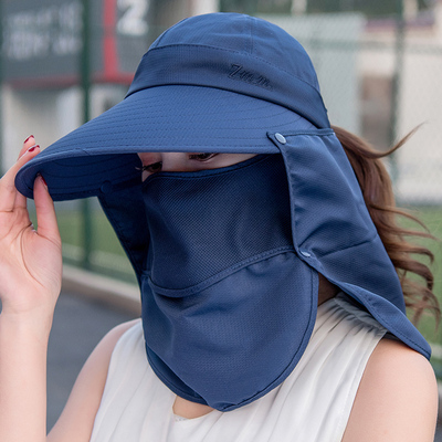 大檐遮脸防晒帽硬帽檐采茶帽帽子