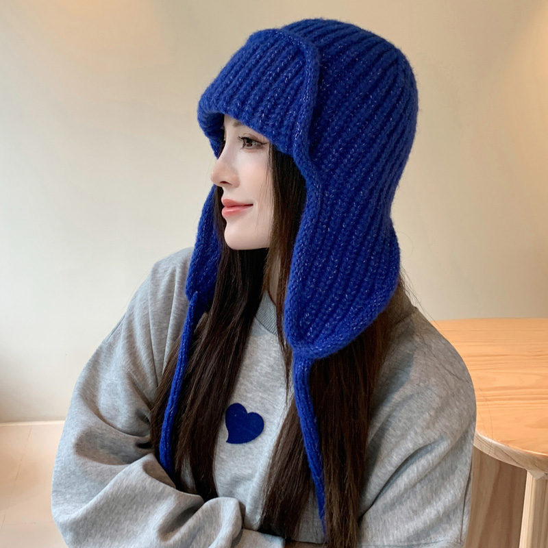 女秋冬季休闲百搭保暖护耳毛线帽