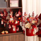 2026新年装 饰福桶摆件过年元 旦马年客厅场景挂饰春节挂件氛围布置