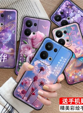 luckrider适用于opporeno9pro+网红爆款pgw110超仙手机壳reno9pro+保护硅胶套。欧珀reno9pro+紫色蝴蝶opop防