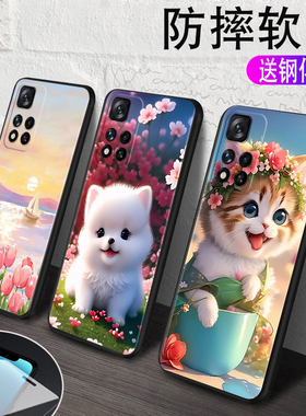 适用红米note11 5g手机壳。网红超萌redminote11彩绘软胶壳redmi
