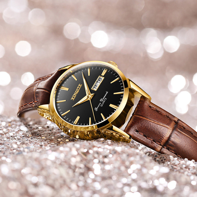 2020新款正品手表女简约气质名牌防水皮带夜光情侣女士手表一对