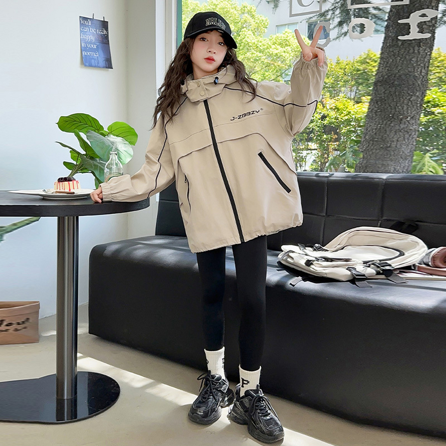 女童秋装风衣外套2025新款洋气大童儿童冲锋衣三合一可拆卸秋冬款