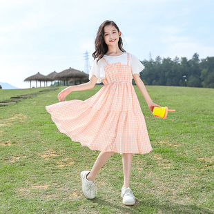 夏季 中大童装 2024新款 韩版 女童连衣裙夏装 儿童裙子洋气女孩公主裙