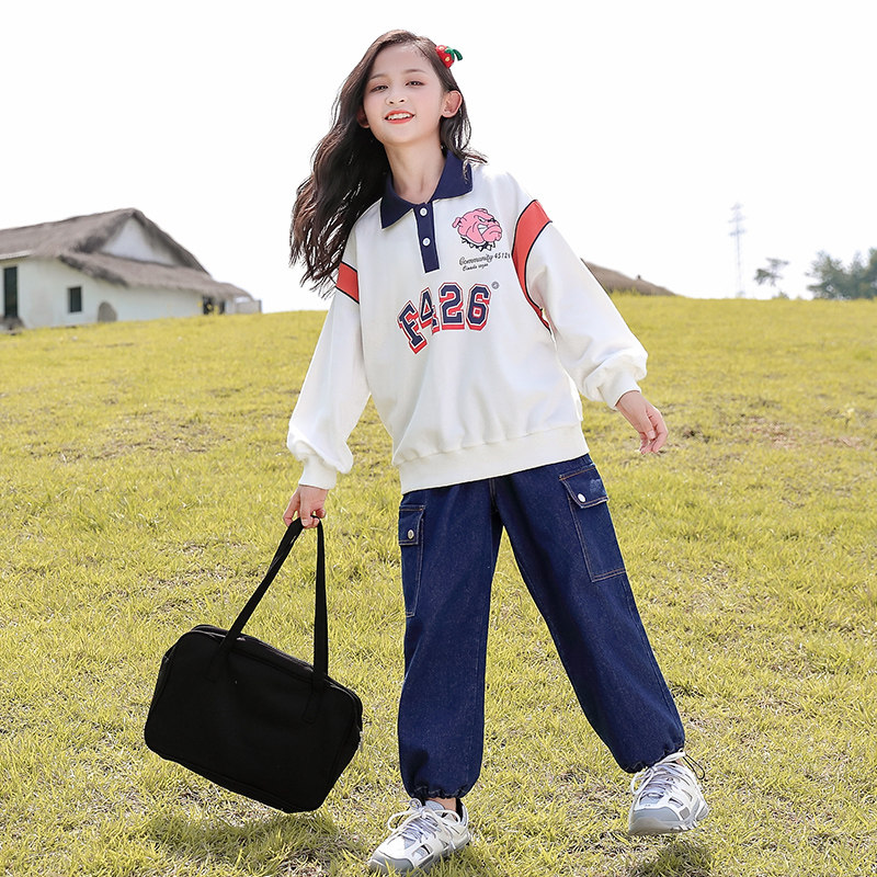 Sweater Girls spring and autumn 2021 new pattern CUHK Western style children Autumn Socket Base coat Fashionable jacketin the Children/Baby/Family fitted , Sweater/Fleece  category - from Buy2taobao.com to provide professional Taobao agent buy service